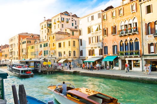 Famous Grand Canal in Venice and typical venetian architecture, Italy