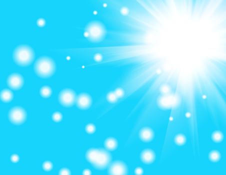 beautiful blue background with sun