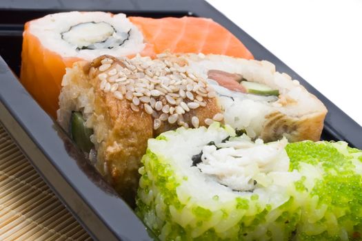 Traditional Japanese food Sushi, close-up