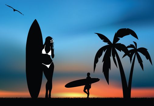 Tropical surfing paradise