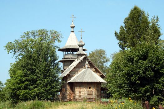 Wooden rural Russian Orthodox Church, not far from Sergiev Posad.