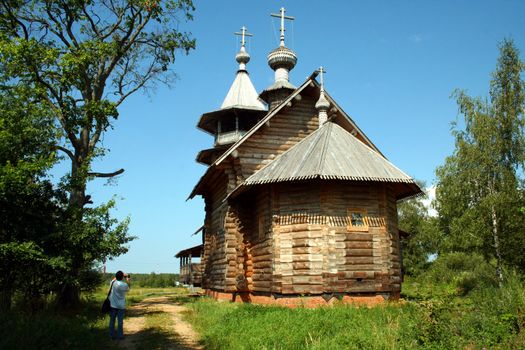 Wooden rural Russian Orthodox Church, not far from Sergiev Posad.