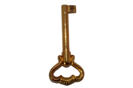 The gilt key on a white background