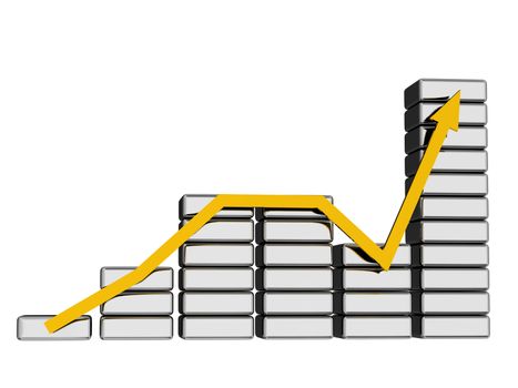 The metallic graph and a yellow arrow