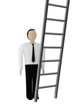 The person before a ladder of the career growth