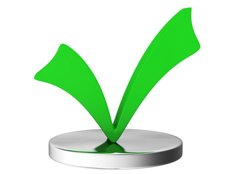 Big green checkbox on a white background