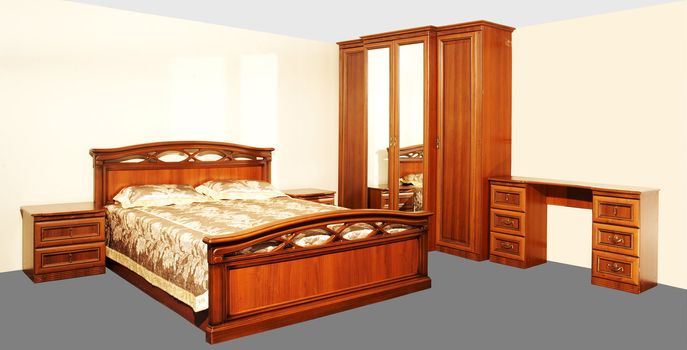 An image of bedroom with furniture