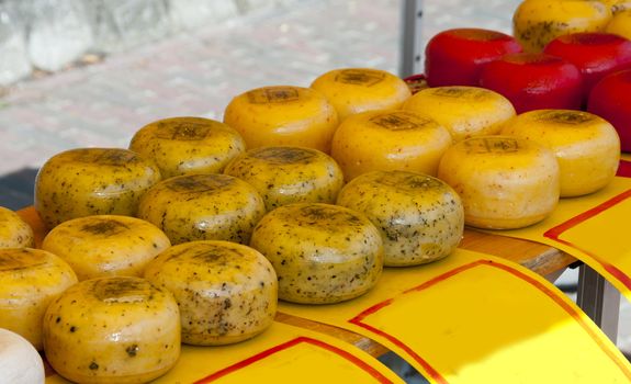 dutch round farmers cheese on the market