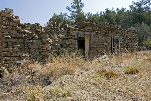 old ruine on rhodos island greece
