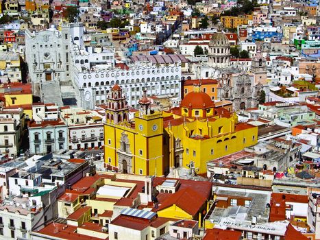 Colorful Guanajuato Mexico from above