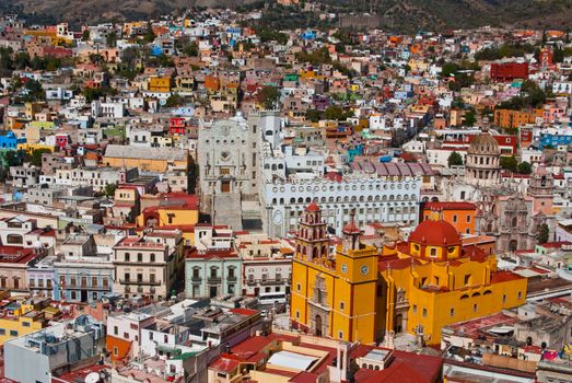 Colonial architecture on grand scale in Guanajuato Mexico