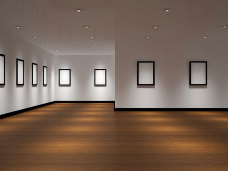The big gallery with empty black frames