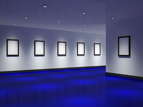 The big gallery with empty black frames