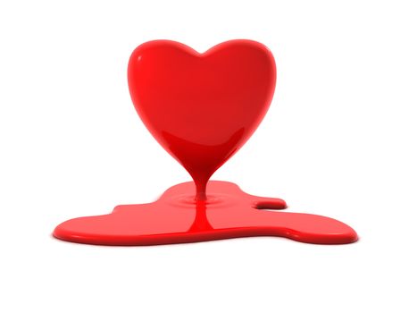 bleeding or melting heart. Perfect symbol for valentines day, burning love or a broken heart.