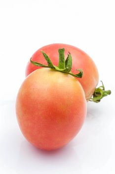 Tomato red is placed on a white background.