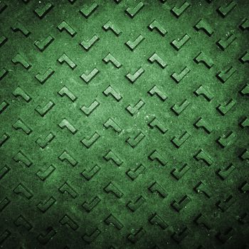 Texture of Green Grunge Rusty Steel Floor Plate for Background