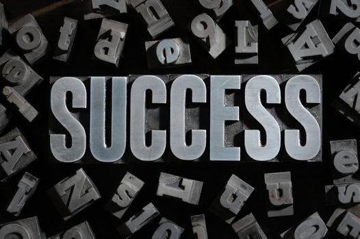 Old Metallic Letters:Success concept related words 