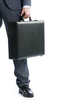 businessman with suitcase, close up