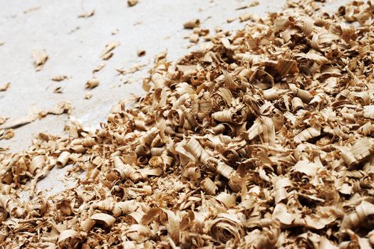 close up of a wood shavings