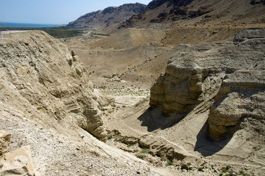 Israel desert, the finding place of the oldest bible documents the dead sea rolls