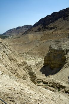 Israel desert, the finding place of the oldest bible documents the dead sea rolls