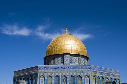 Jerusalem - The Dome of the Rock Mosque with blue sky