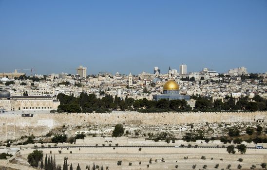 jerusalem skyline with the rock mosk