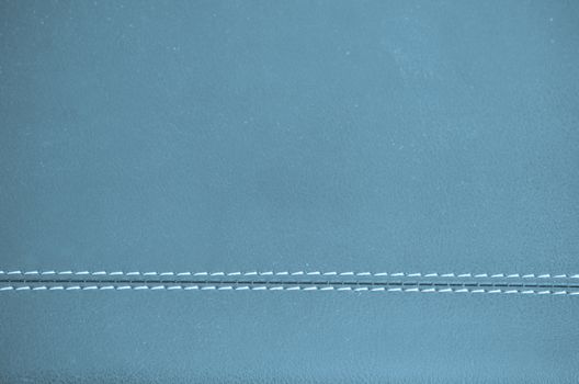 clound blue horizontal stitched leather background  