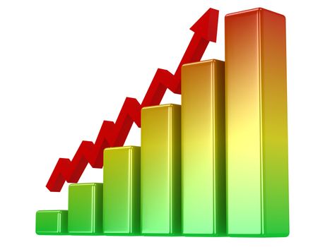 Bright color graph on a white background