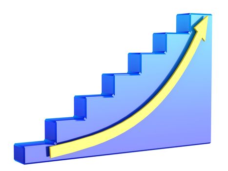 Bright blue graph on a white background