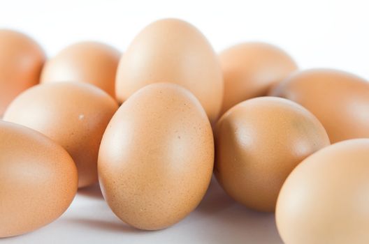 close up of brown eggs  , mamy eggs