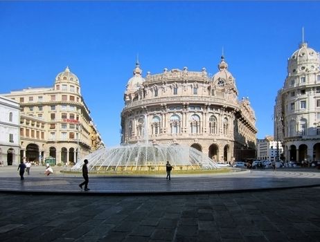 Ferrari Square in Genoa, Italy                           