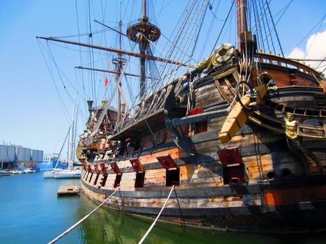 Old Harbor in Genoa, Italy                               