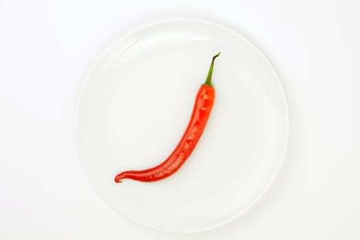 An image of red hot pepper on plate