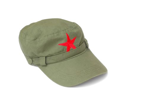 red star cap on white background