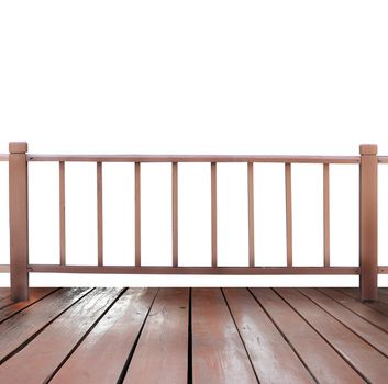 wooden terrace and white background