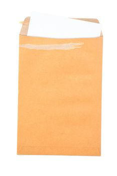 white paper in envelope isolated