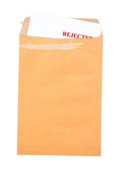 rejected letter in brown envelope