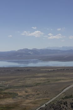 Mono Lake aerial veiw in the summer