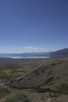 Mono Lake aerial veiw in the summer