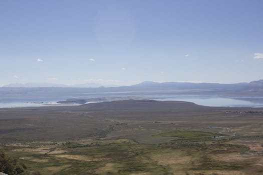 Mono Lake aerial veiw in the summer