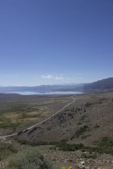 Mono Lake aerial veiw in the summer