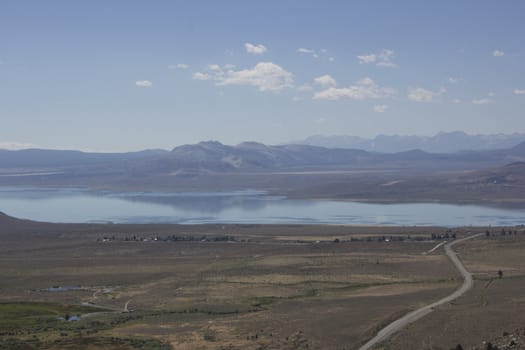 Mono Lake aerial veiw in the summer