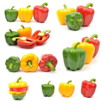 Fresh colorful paprika,bellpepper isolated on white background