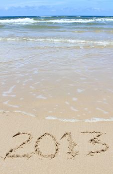 2013 Happy New Year on sea beach