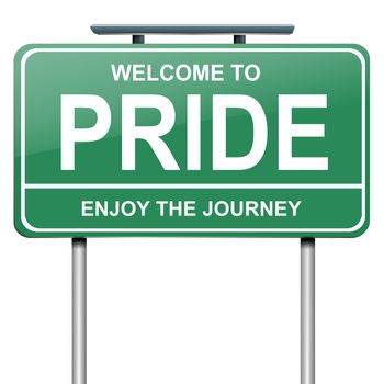 Illustration depicting a green roadsign with a pride concept. White background.