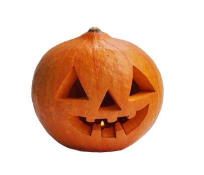 Symbol of a holiday of Halloween: a pumpkin O Lantern, isolated. Very terribly :)