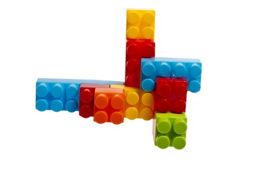 lego plastic toy blocks on white backgroud