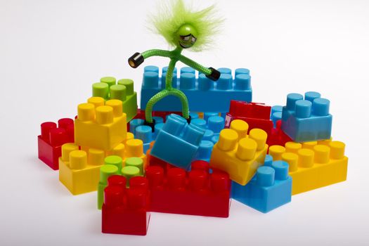 lego plastic toy blocks with puppet