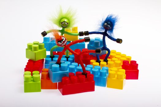 lego plastic toy blocks with puppet